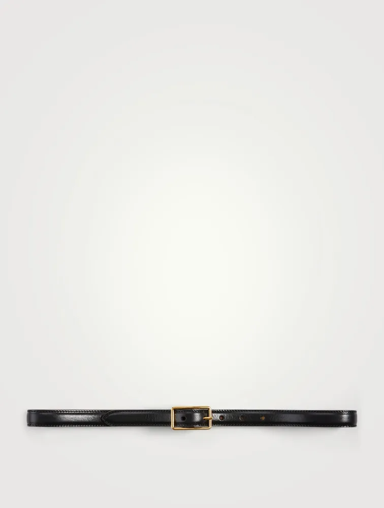 Thin Geometric Leather Belt