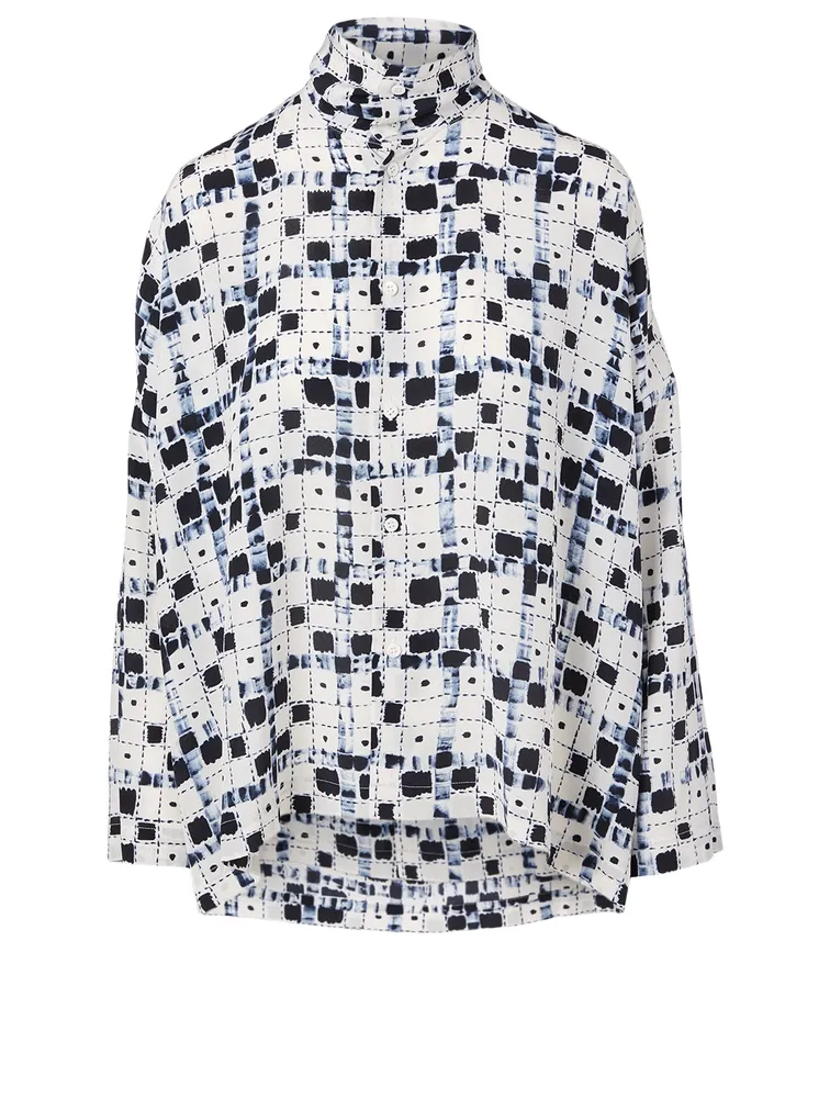 Silk Shirt Square Print