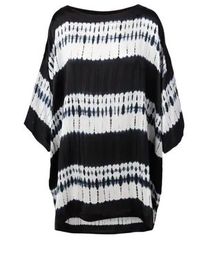 Shibori Silk Tunic Top