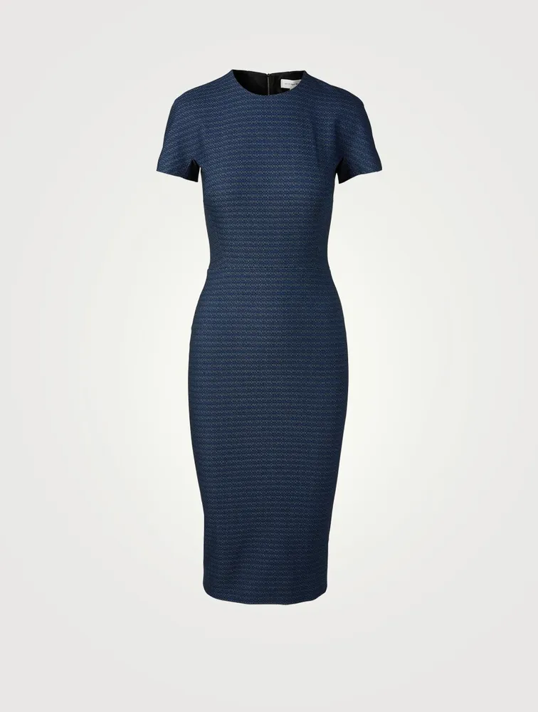 Textured Jacquard Fitted T-Shirt Dress