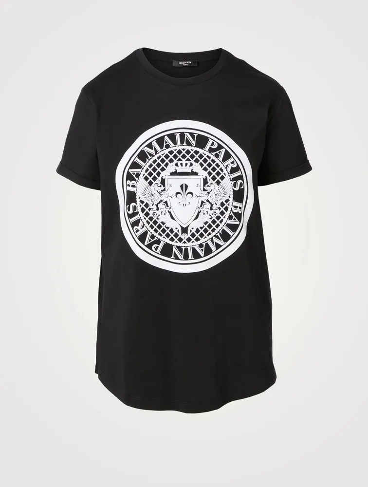 Cotton T-Shirt With Flocked Velvet Medallion