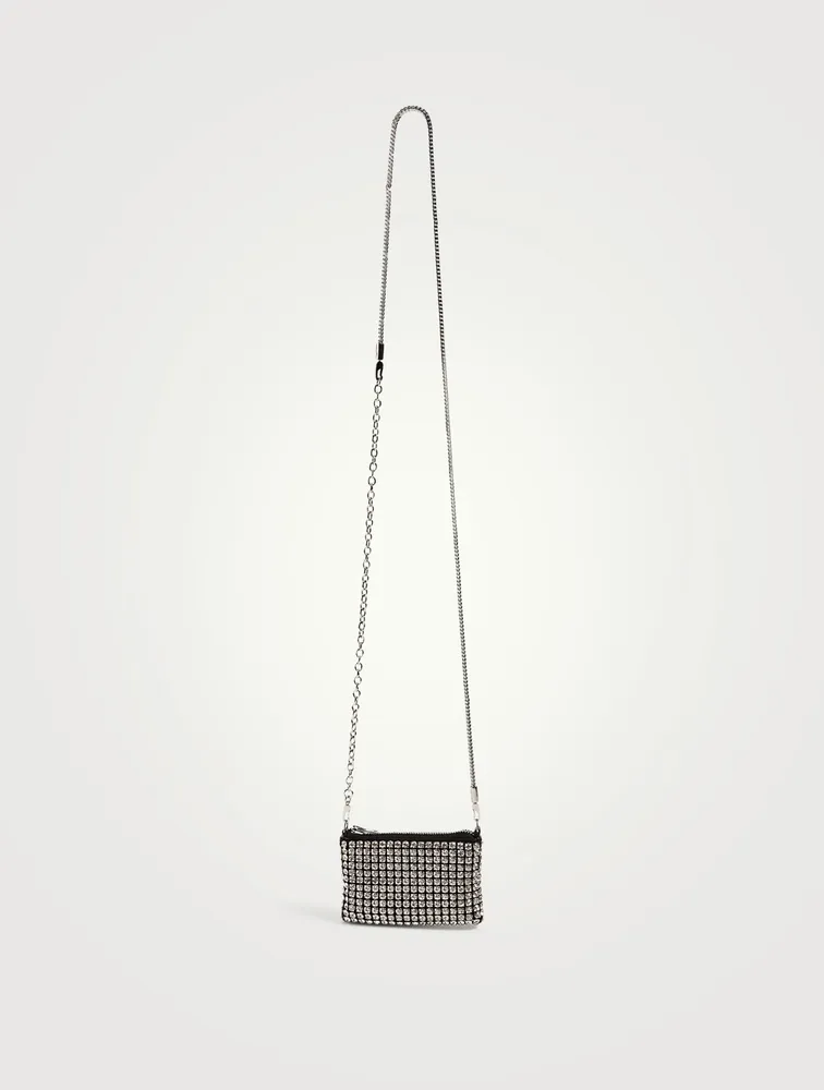 Nano Heiress Rhinestone Mesh Pouch Bag