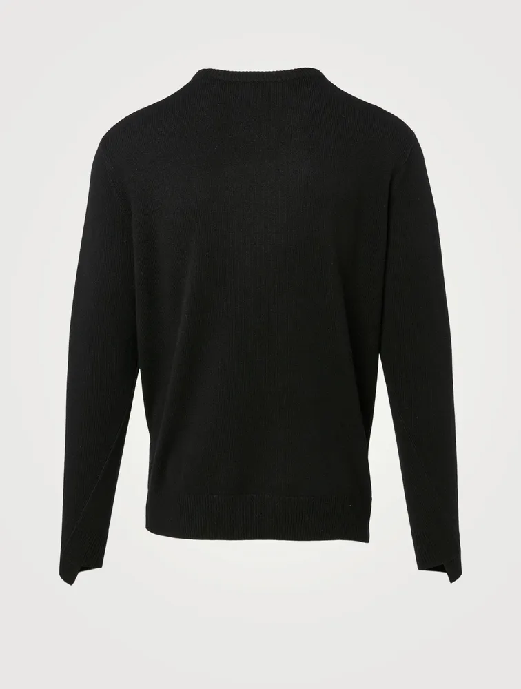 Cashmere Sweater With Refracted Embroidery