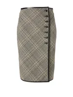 Wool Pencil Skirt Prince De Galles Print