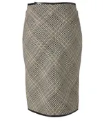Wool Pencil Skirt Prince De Galles Print