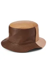 Tri-Colour Leather Bucket Hat