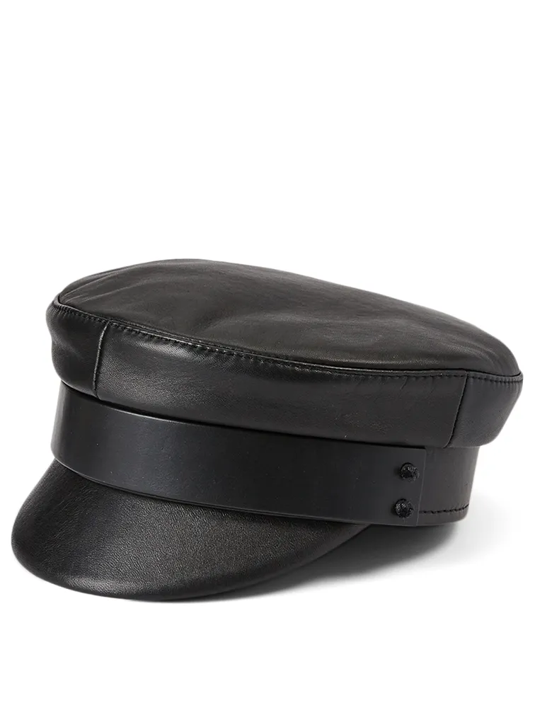 Leather Baker Boy Cap