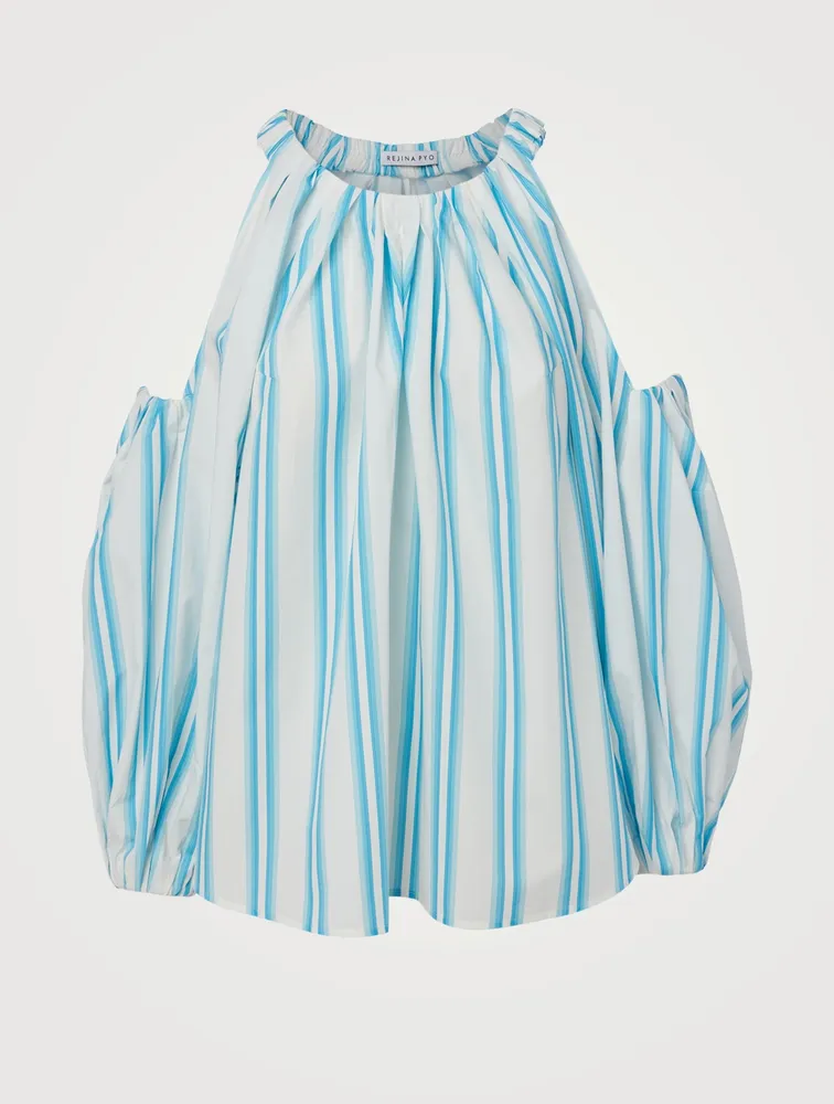 Carmen Organic Cotton Top Striped Print
