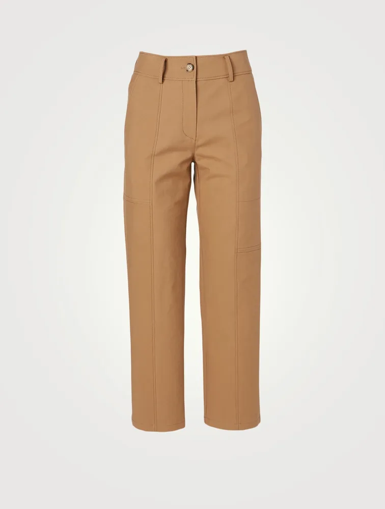 Mavis Cotton Straight-Leg Pants