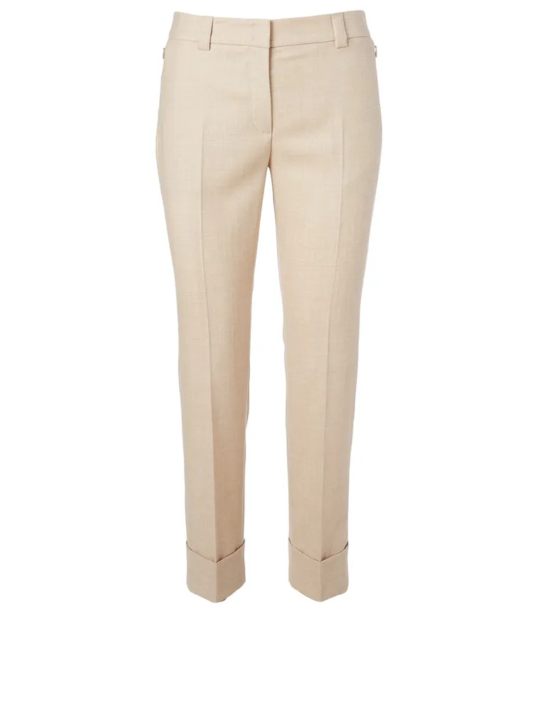 Wool Stretch Cuffed Pants