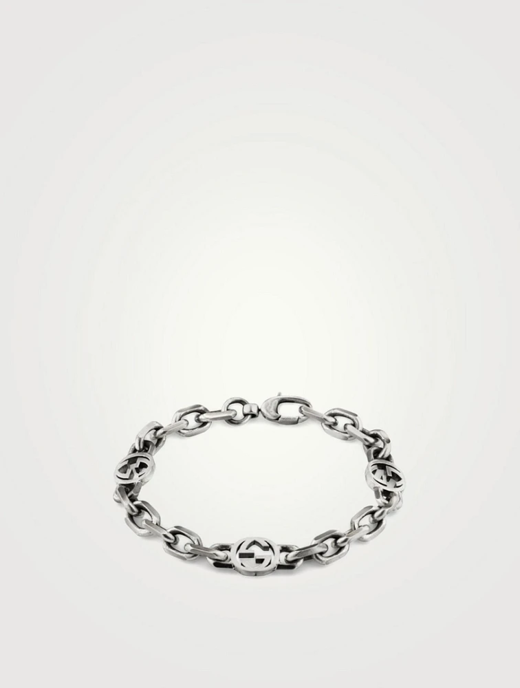 Interlocking G Silver Chain Bracelet