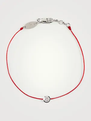 So Pure 18K White Gold String Bracelet With Diamond