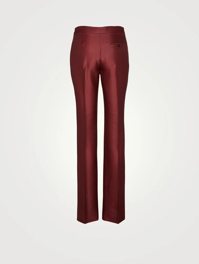 Dip Dye Wool-Silk Long Cigarette Trouser