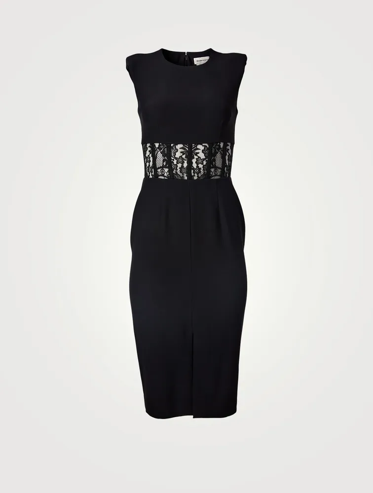 Sleeveless Midi Dress With Lace Corset
