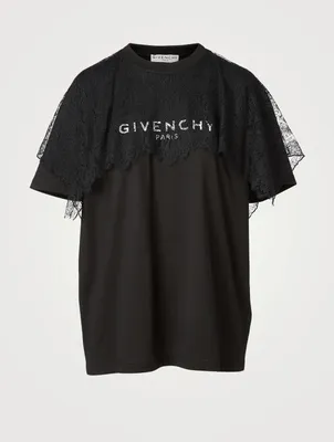Cotton Logo T-Shirt With Lace