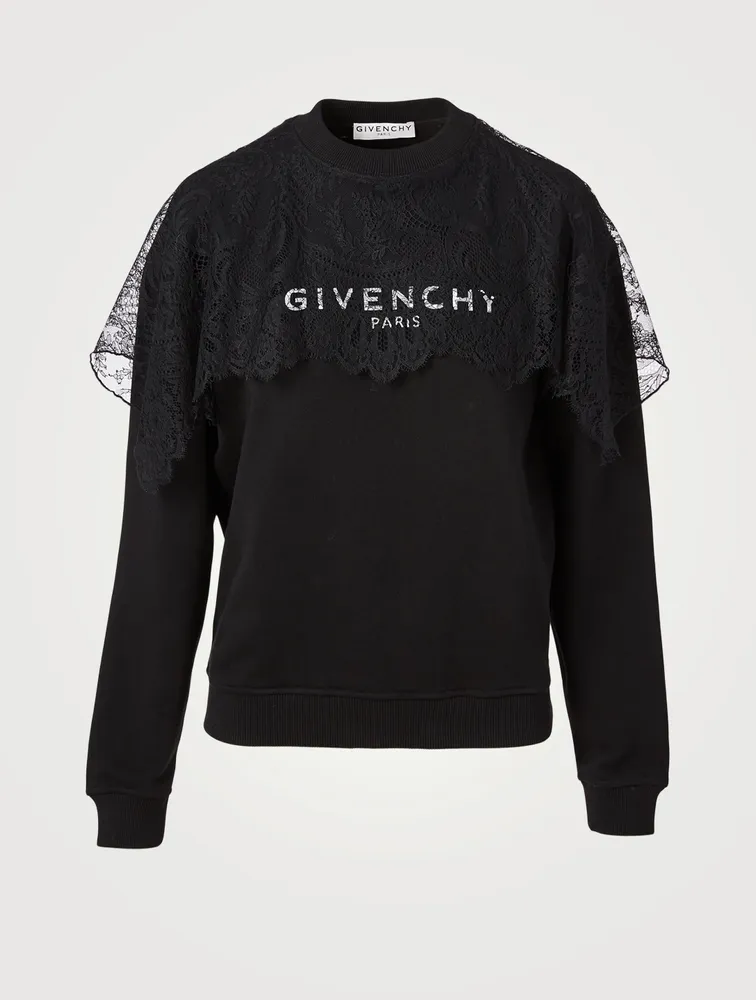 Cotton Logo Sweatshirt With Lace