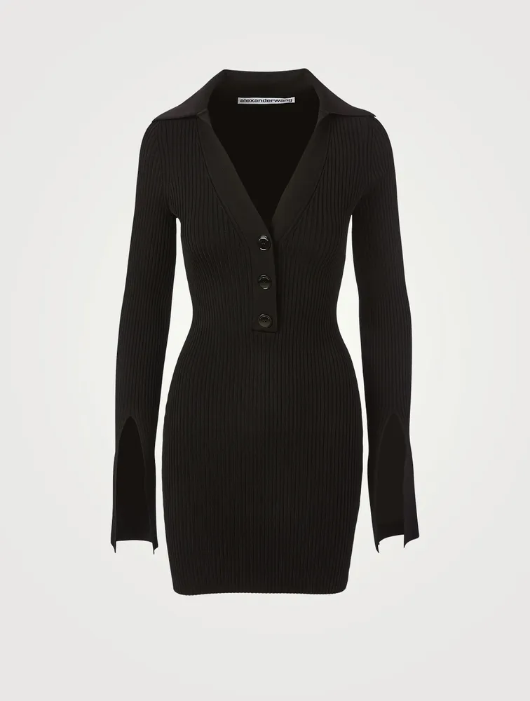 Mini Polo Dress With Split Cuffs