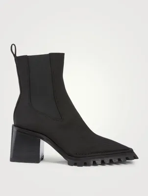 Parker Stretch Nylon Lug Heeled Chelsea Boots