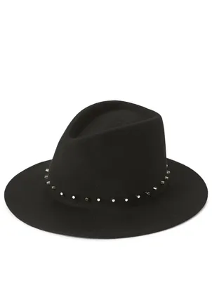 Blaine Studded Wool Fedora Hat