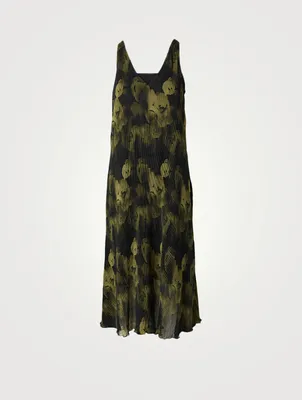Pleated Georgette Midi Dress