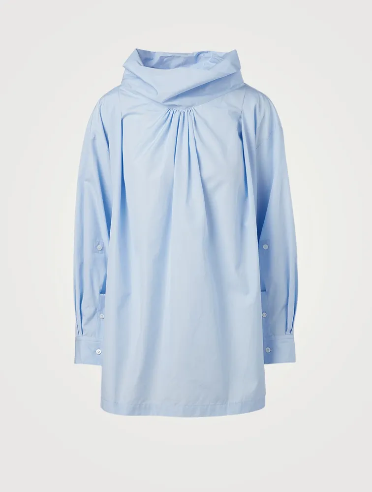 Draped High-Neck Blouse