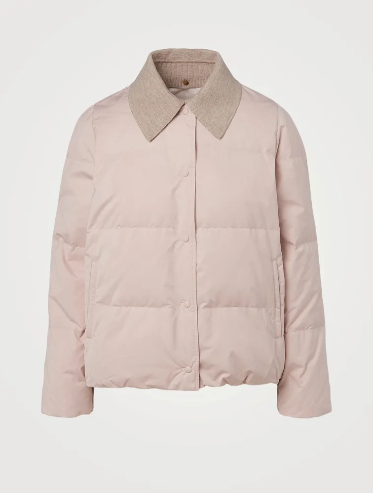 Down Puffer Jacket With Detachable Collar