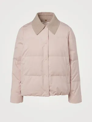 Down Puffer Jacket With Detachable Collar