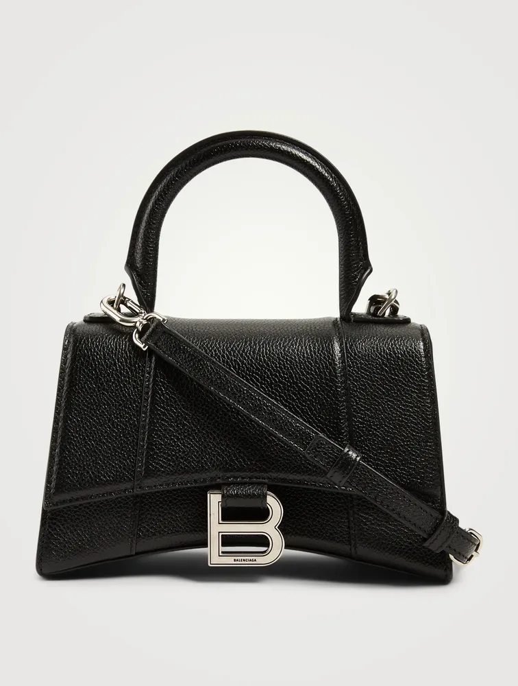 XS Hourglass Leather Top Handle Bag