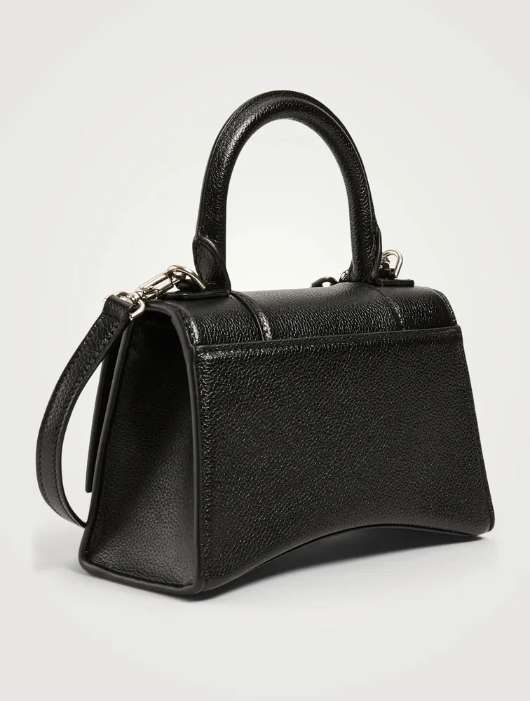 XS Hourglass Leather Top Handle Bag
