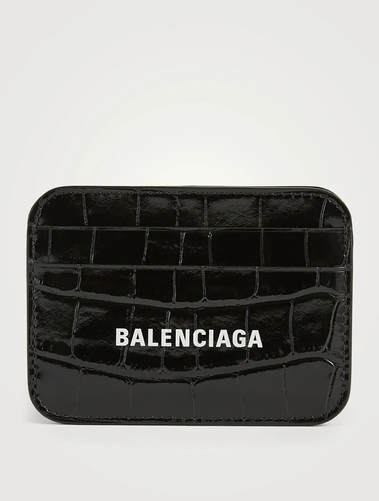 Cash Everyday Croc-Embossed Leather Card Holder