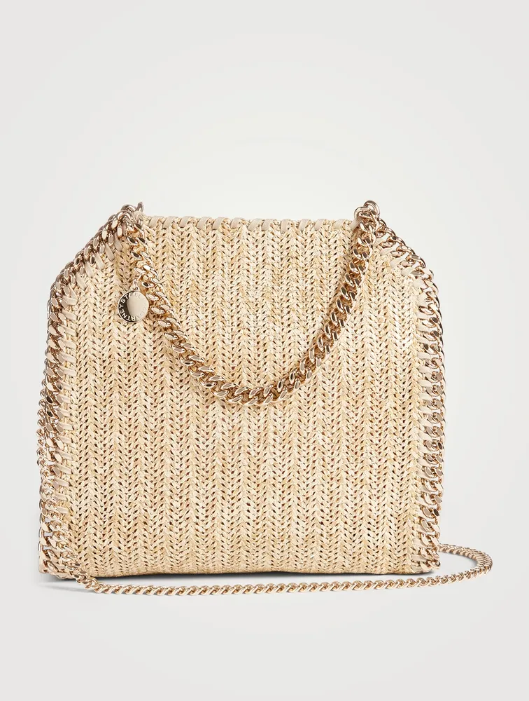 Mini Falabella Woven Metallic Tote Bag