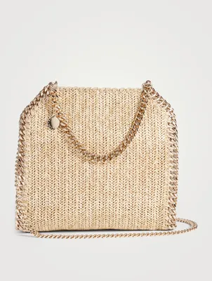 Mini Falabella Woven Metallic Tote Bag