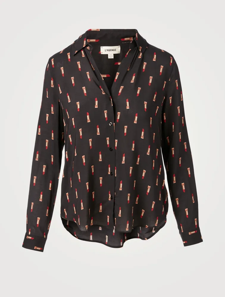 Holly Blouse Lipstick Print