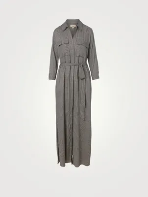 Cameron Long Shirt Dress Houndstooth Print
