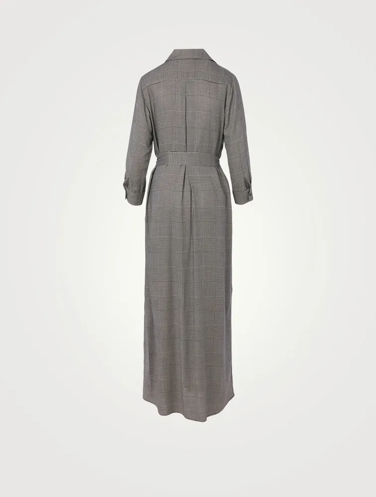 Cameron Long Shirt Dress Houndstooth Print