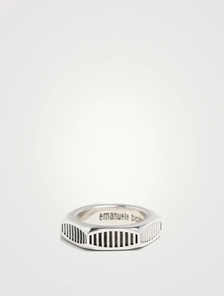Sterling Silver Bolt Ring
