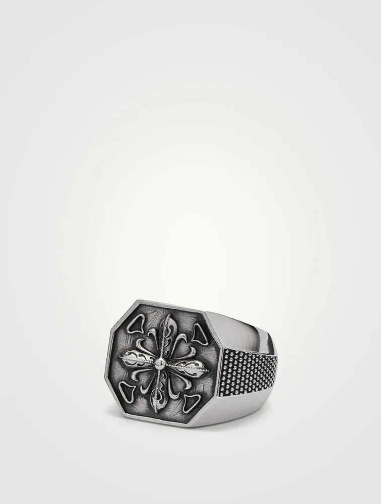 Sterling Silver Lily Seal Ring