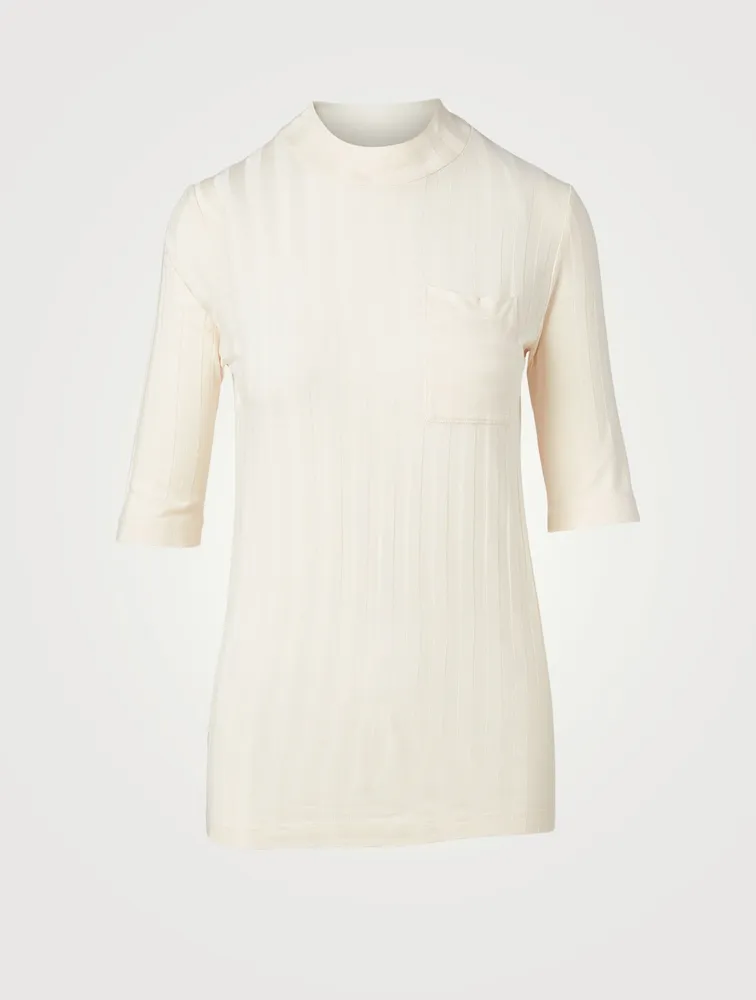 Ribbed Mockneck T-Shirt