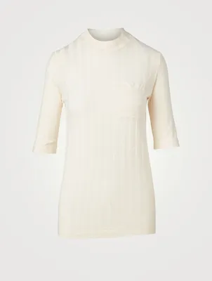 Ribbed Mockneck T-Shirt