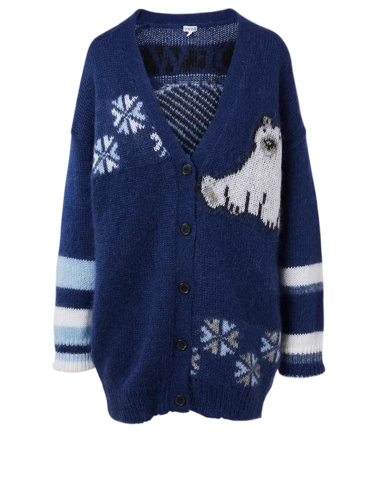 Bear Mohair-Blend Oversized Cardigan