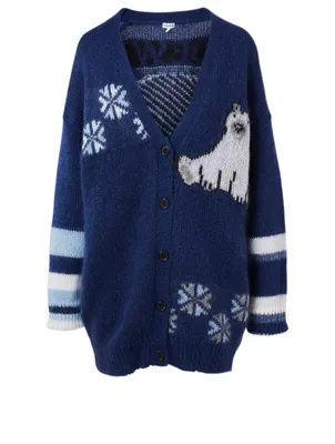 Bear Mohair-Blend Oversized Cardigan