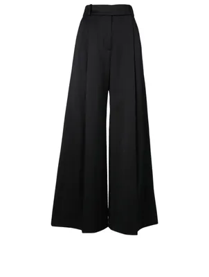 Cotton Wide-Leg Pants