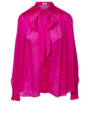 Silk Tie-Neck Blouse