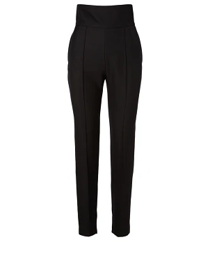 Wool High-Waisted Slim Pants