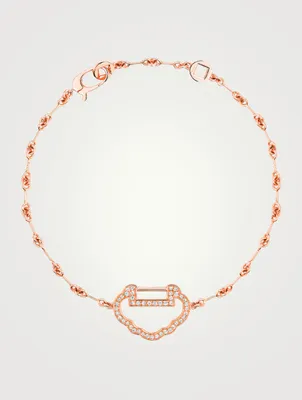 Small Yu Yi 18K Rose Gold Bracelet With Diamonds