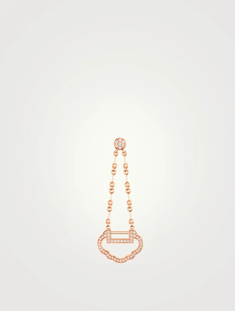 Small Yu Yi 18K Rose Gold Earring With Diamonds
