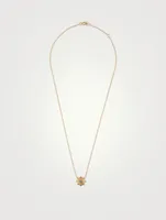 Dew Drop 14K Gold Marine Evil Eye Pendant Necklace With Turquoise