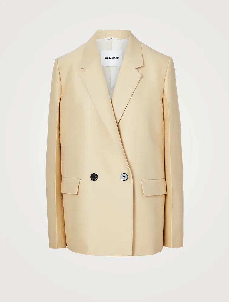 Wool And Silk Melange Organza Blazer