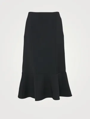 Wool-Blend Midi Skirt