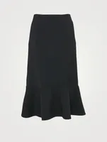 Wool-Blend Midi Skirt
